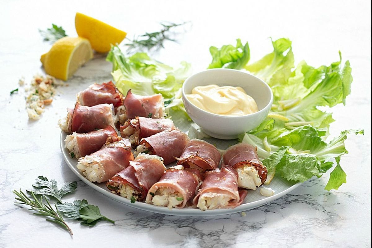Bouchées de cabillaud et speck