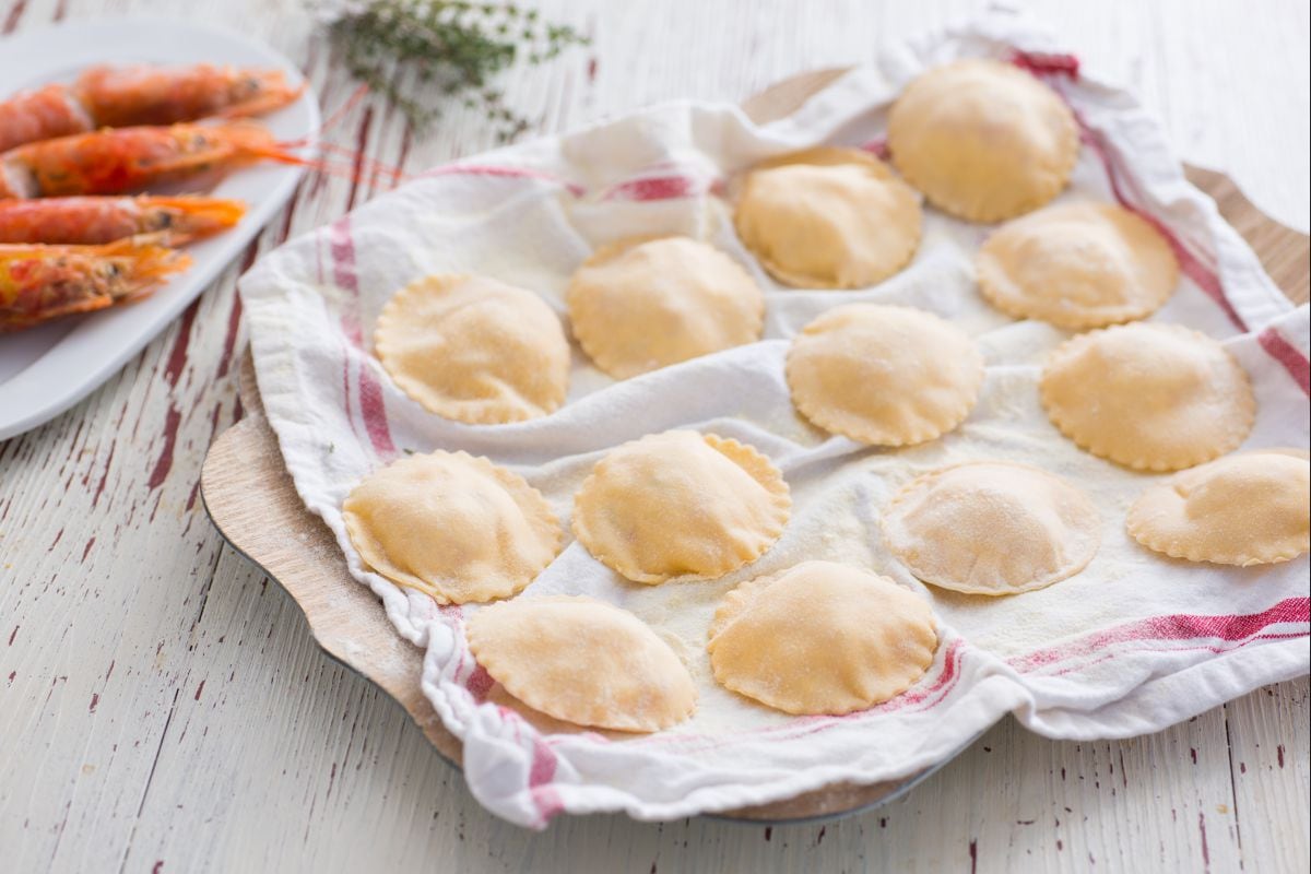 Raviolis aux crevettes et citron
