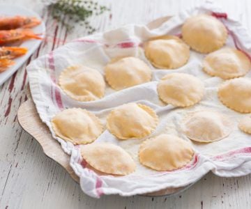 Raviolis aux crevettes et citron