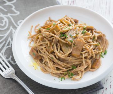 Spaghetti complets à la fausse joue de porc