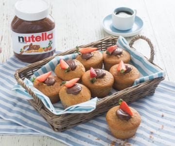 Muffins aux fraises et yaourt avec Nutella®