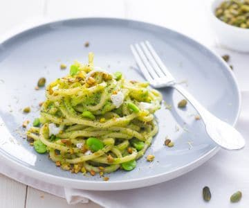 Troccoli au pesto de fèves