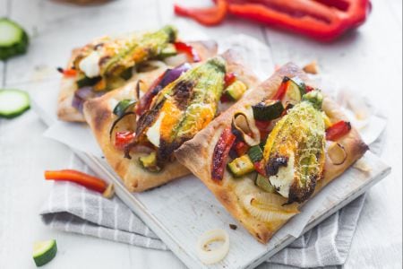 Galettes aux légumes et fleurs de courgette farcies