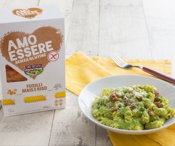 Fusilli à la crème de petits pois et pecorino