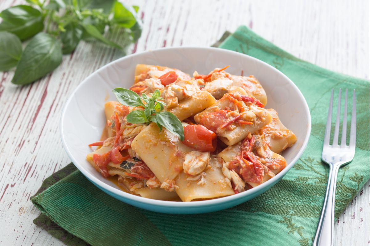 Paccheri à la sauce de grondin
