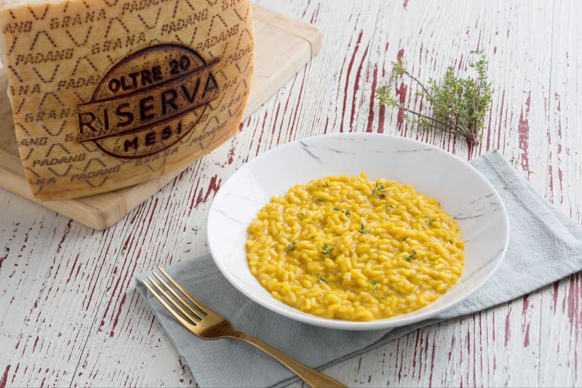 Risotto à la bière, safran et Grana Padano