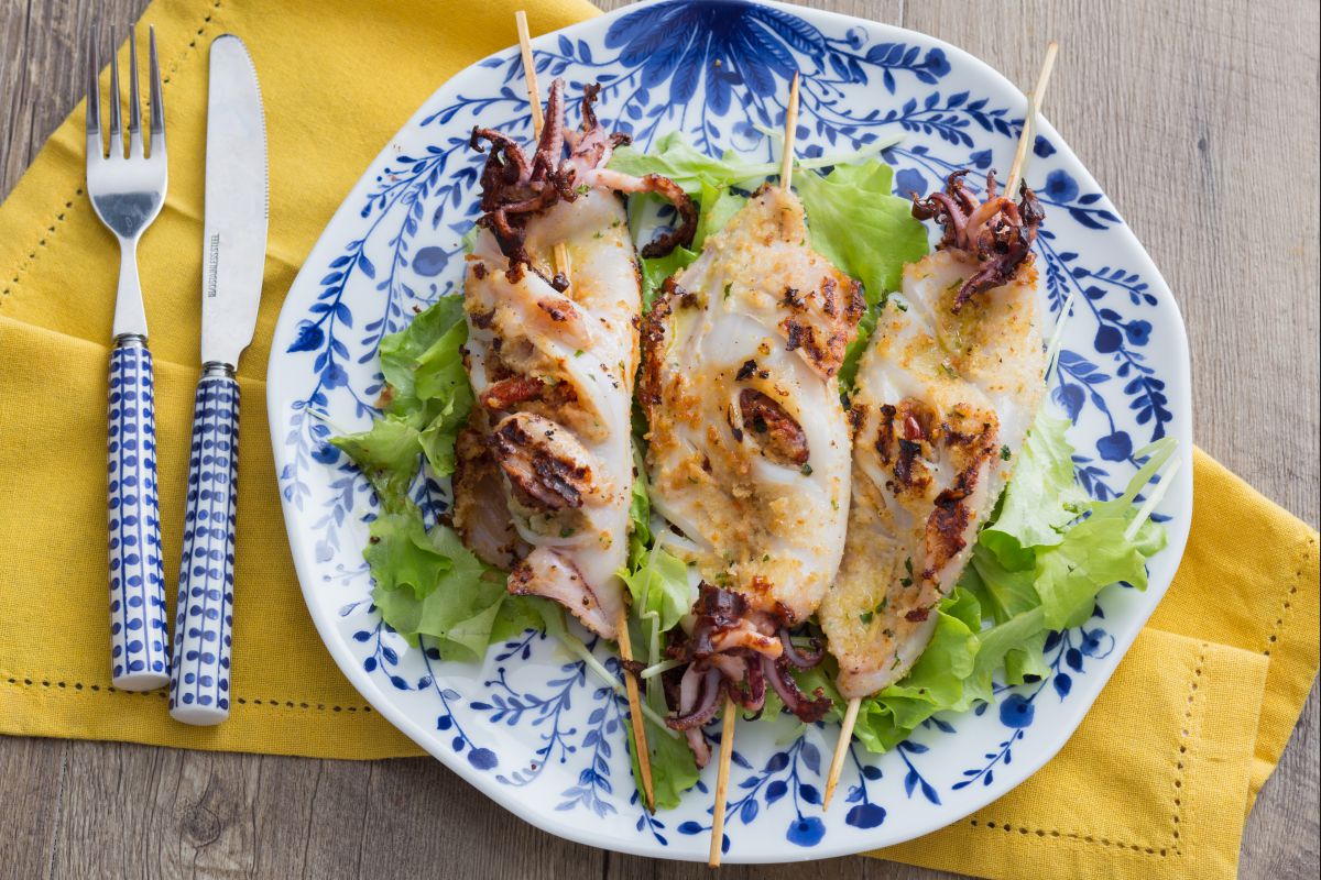 Brochettes de calamars
