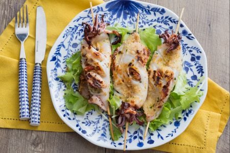 Brochettes de calamars