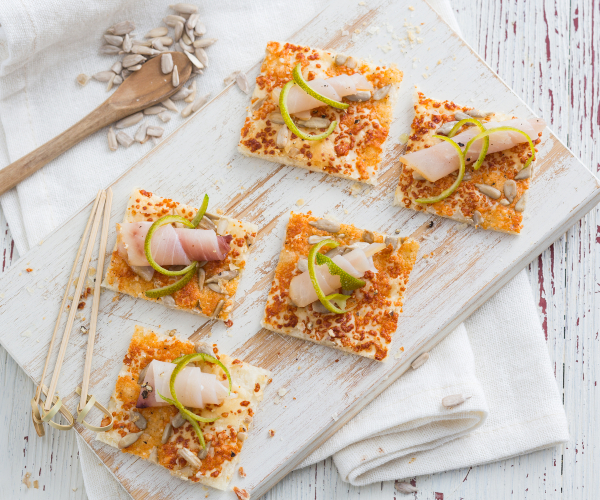 Feuilletés au poisson-épée fumé