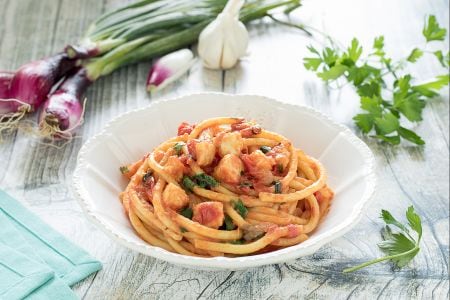 Bigoli avec ragoût de pétoncles