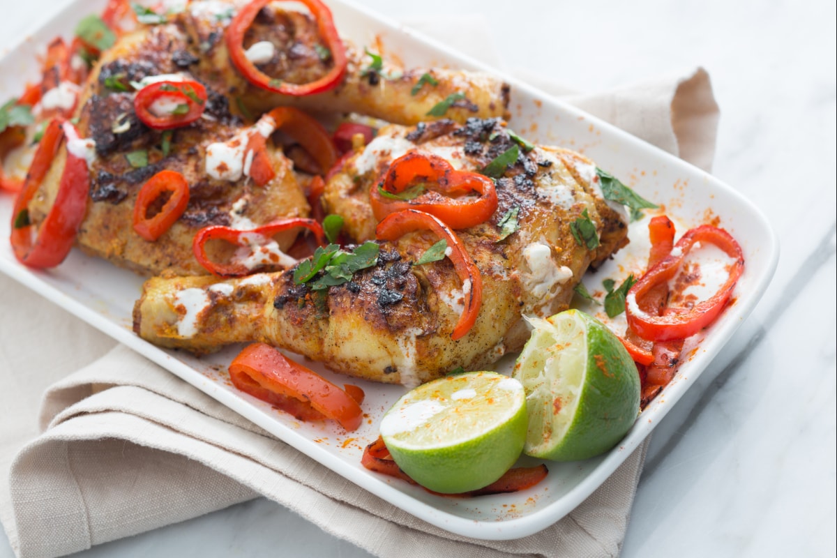 Cuisses de poulet enflammées