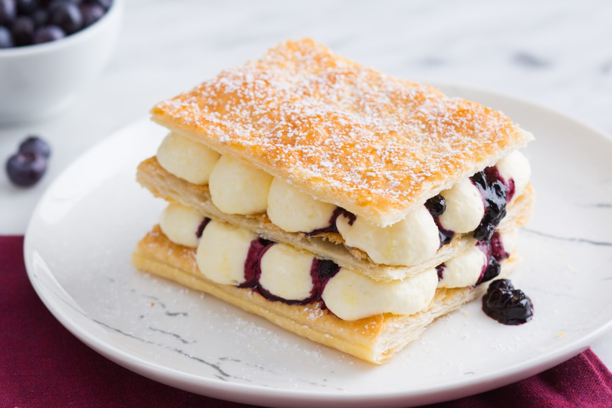 Mille-feuille aux myrtilles