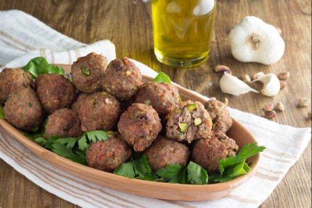 Boulettes avec mortadelle et pistaches