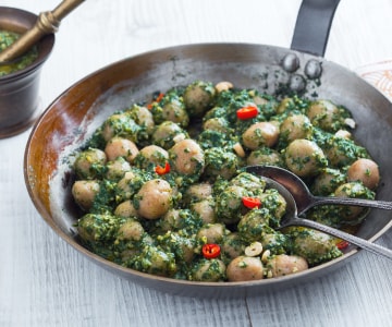 Gnocchi au pesto d'herbes
