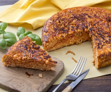 Omelette de spaghetti à la napolitaine
