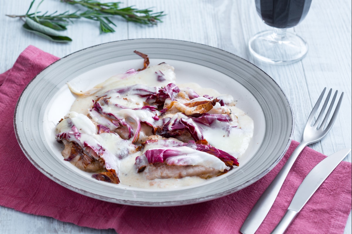 Escalopes au taleggio et radicchio