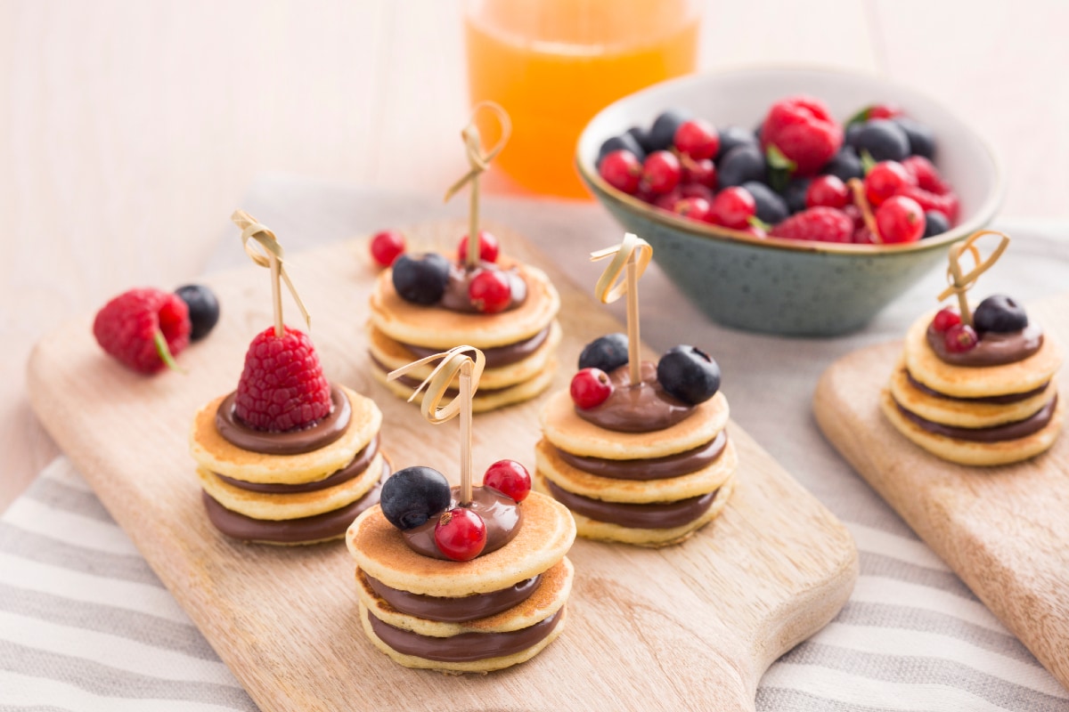 Mini crêpes avec Nutella® et fruits