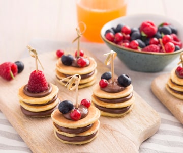 Mini crêpes avec Nutella® et fruits