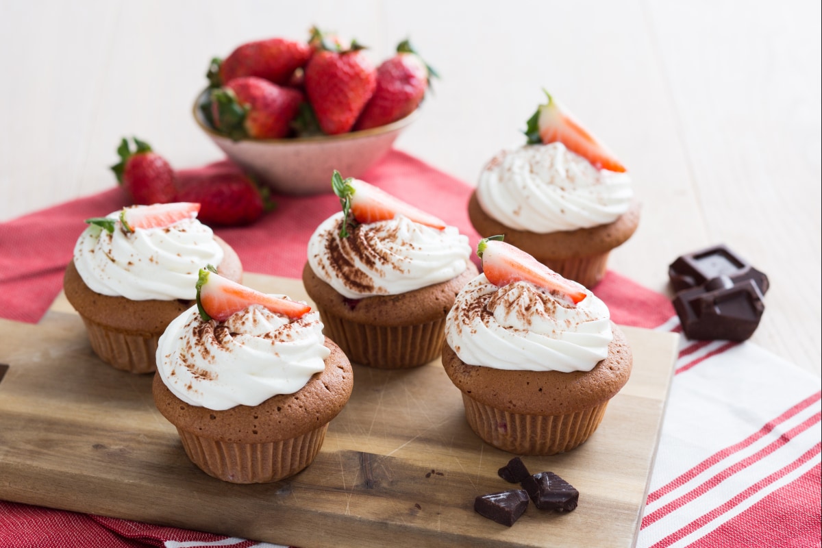 Muffins fraises et chocolat