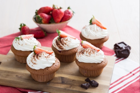 Muffins fraises et chocolat