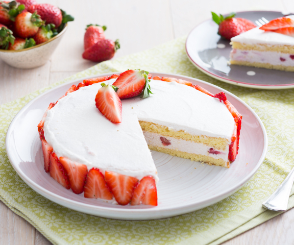 Gâteau ricotta et fraises
