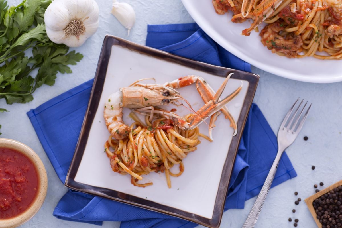 Linguine aux langoustines et cognac