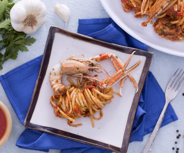 Linguine aux langoustines et cognac