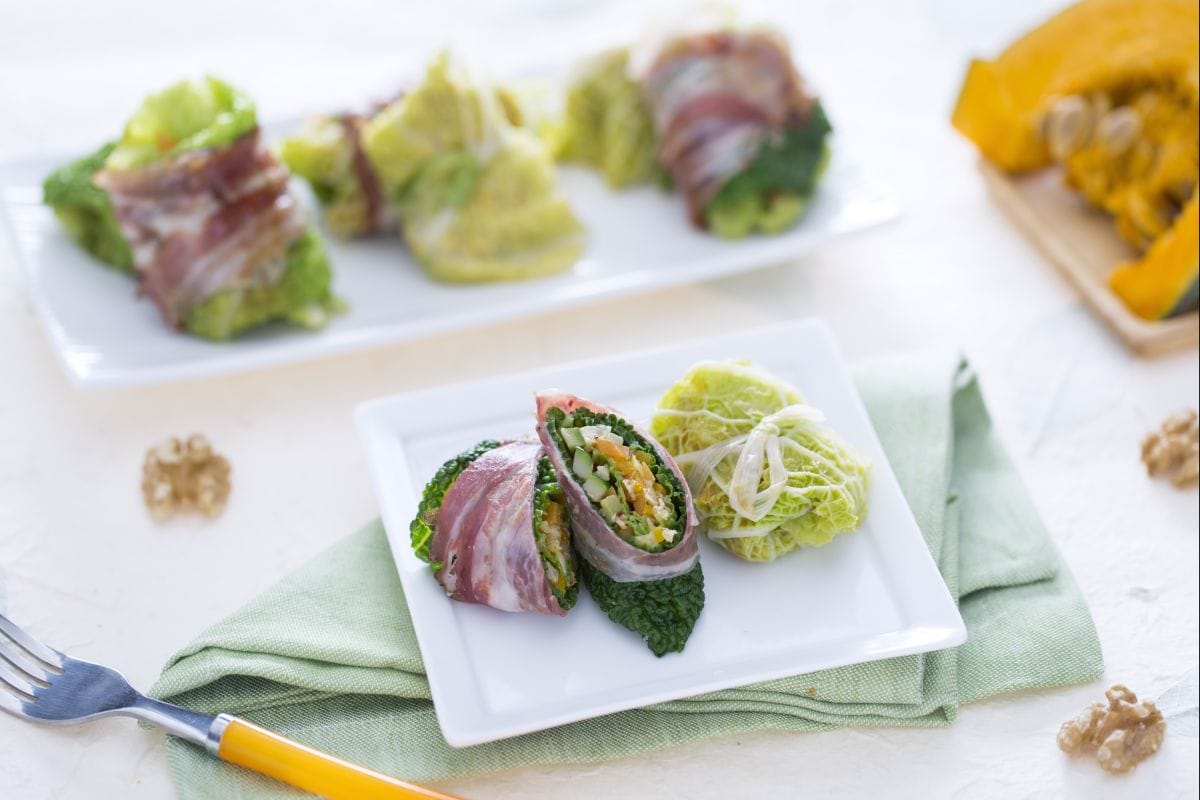 Roulades de chou farcies aux légumes