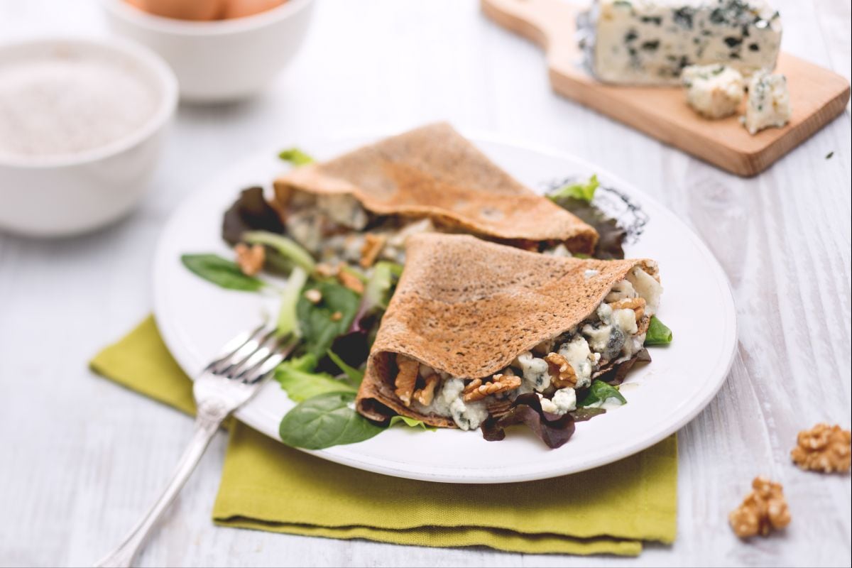 Crêpes au roquefort et aux noix