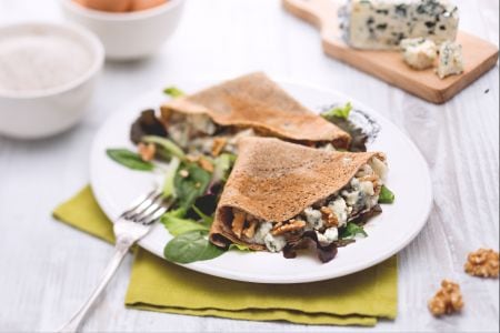 Crêpes au roquefort et aux noix