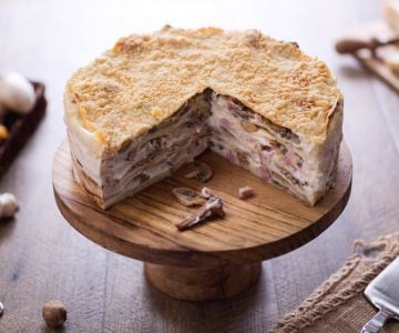 Gâteau de crêpes aux champignons