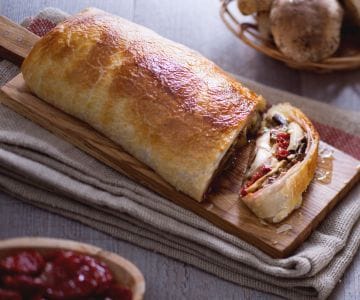 Roulé aux cèpes et jambon