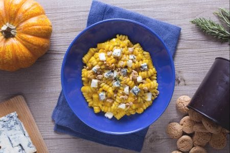 Pâtes à la courge, gorgonzola et amaretto