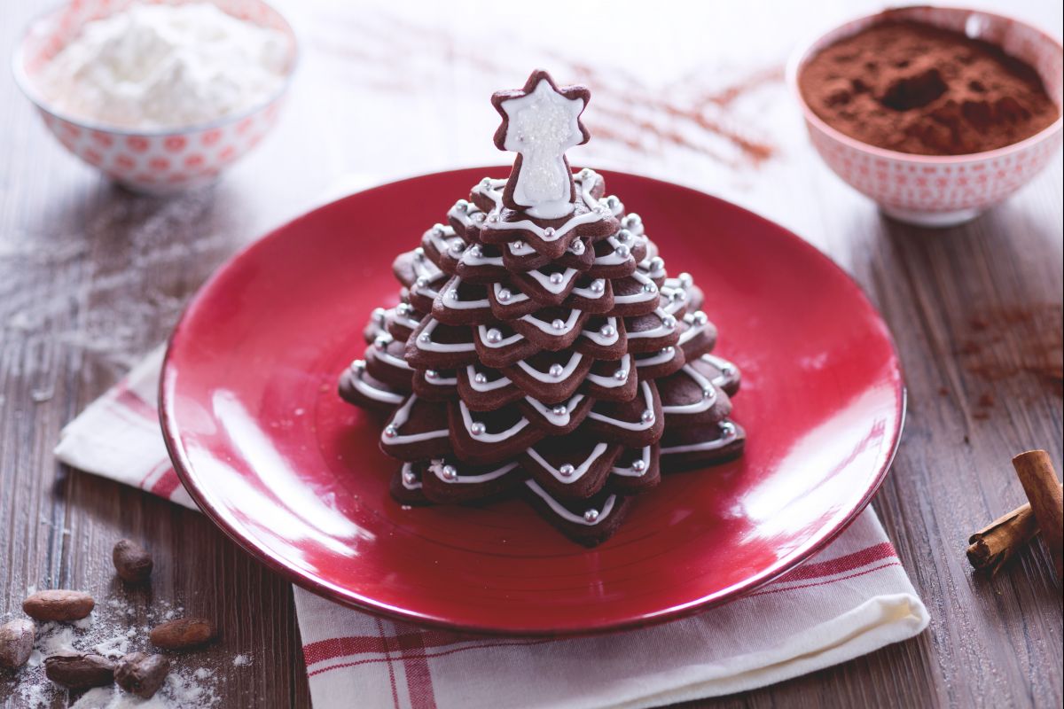 Sapin de biscuits au cacao
