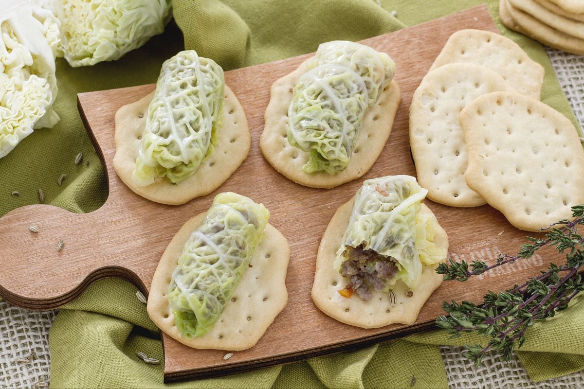 Roulades de chou sur galettes