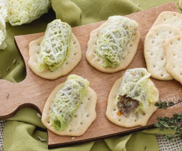 Roulades de chou sur galettes