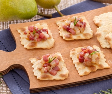 Feuilletés classiques aux poires et speck