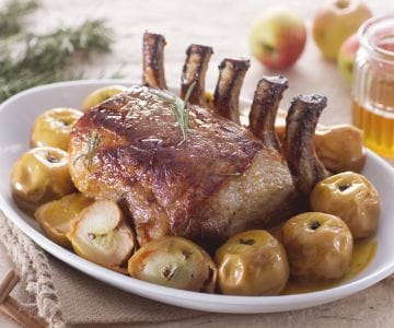 Carré de porc glacé aux pommes