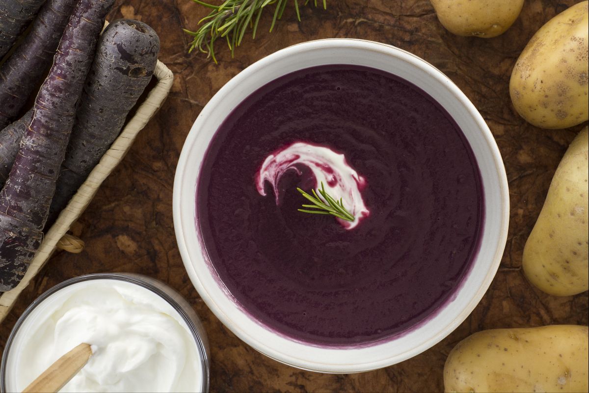Velouté de carottes violettes