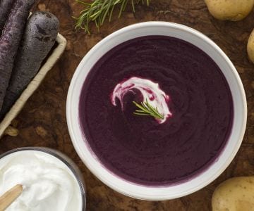 Velouté de carottes violettes