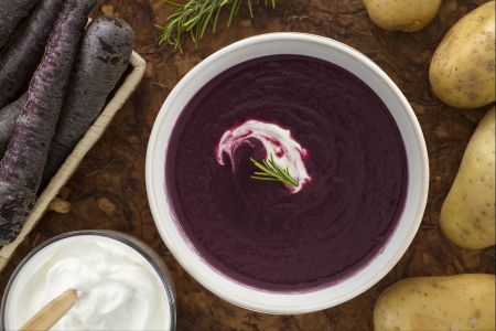 Velouté de carottes violettes