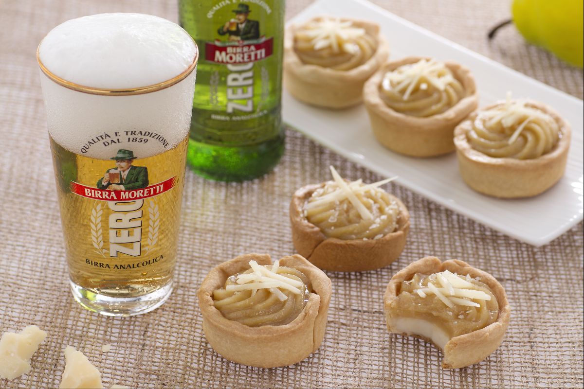 Verrines à la bière avec crème au parmesan