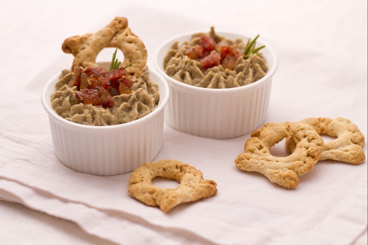 Torcelli avec crème de lentilles et joue de porc