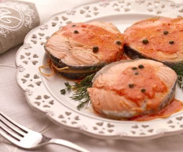 Médaillons de saumon au poivre vert