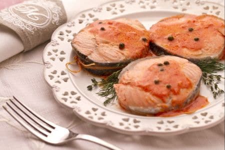 Médaillons de saumon au poivre vert