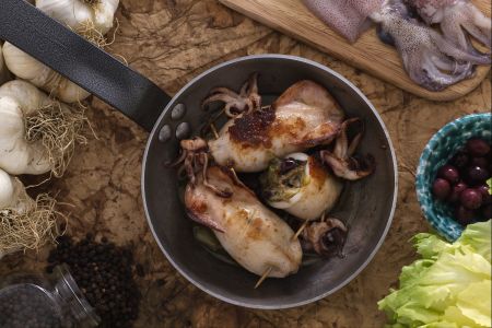 Calamars farcis à la scarole