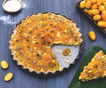 Tarte aux kumquats caramélisés