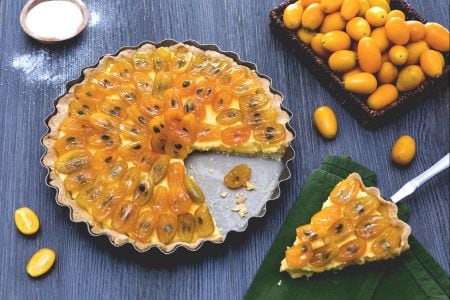 Tarte aux kumquats caramélisés
