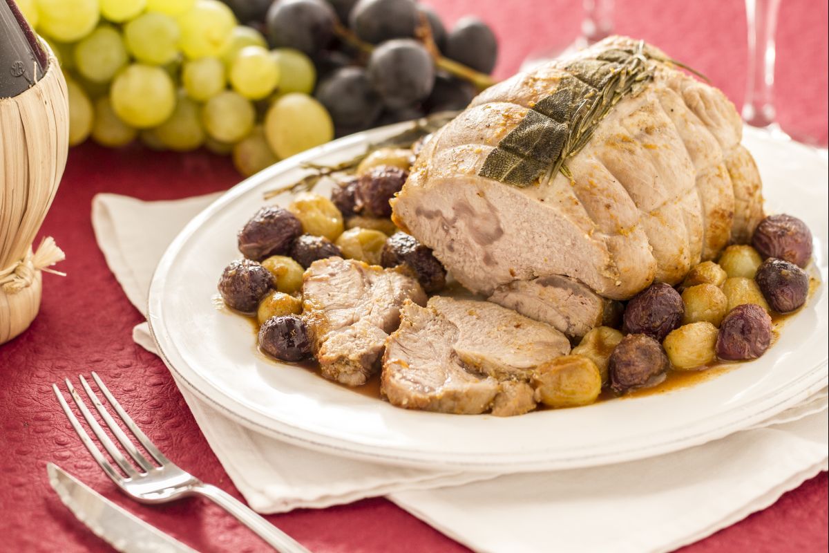Rôti de veau aux raisins