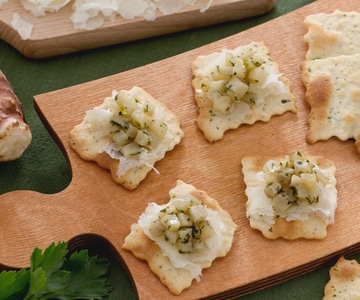 Feuilletés aux olives avec topinambours et raspadura
